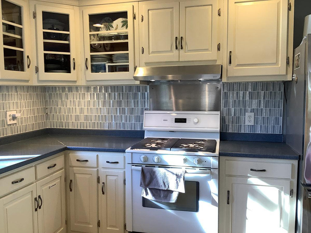 Moongrey Triangle Glass Mosaic Tile | Tile Club