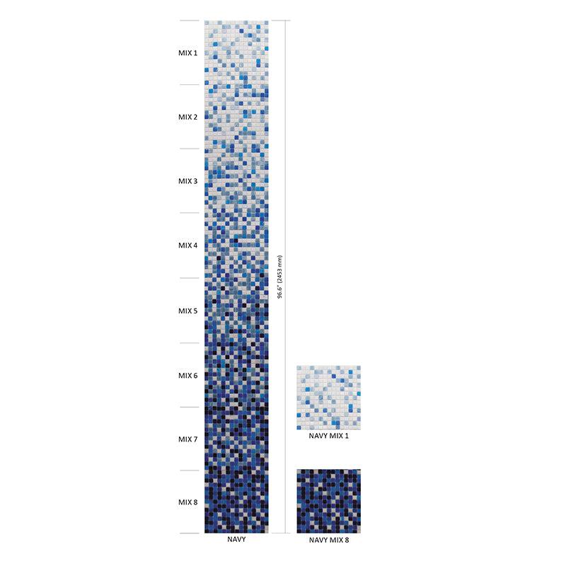 Navy Blue Ombre Squares Glass Tile | Tile Club