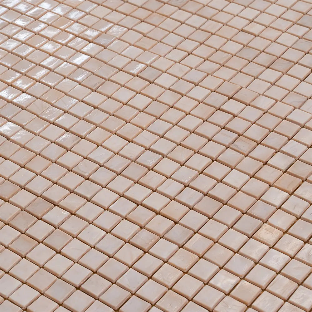 Sherbert Peach Glass Squares Tile | Tile Club