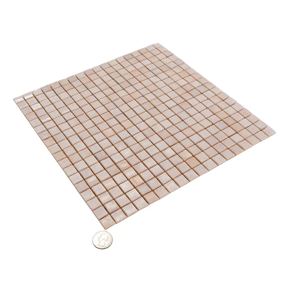 Sherbert Peach Glass Squares Tile | Tile Club