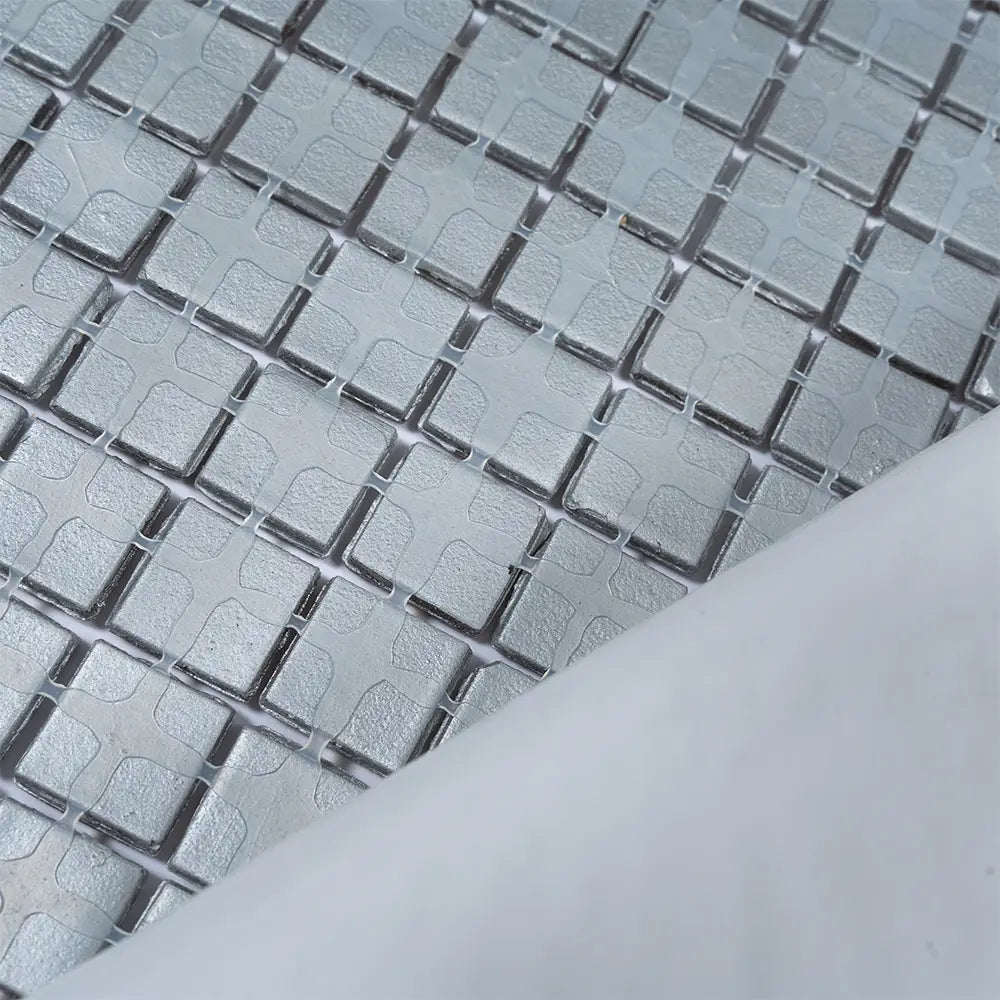 Satin Taupe Squares Glass Tile | Tile Club