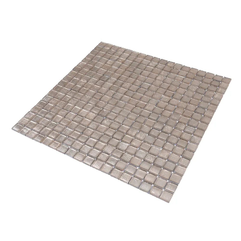 Satin Taupe Squares Glass Tile | Tile Club
