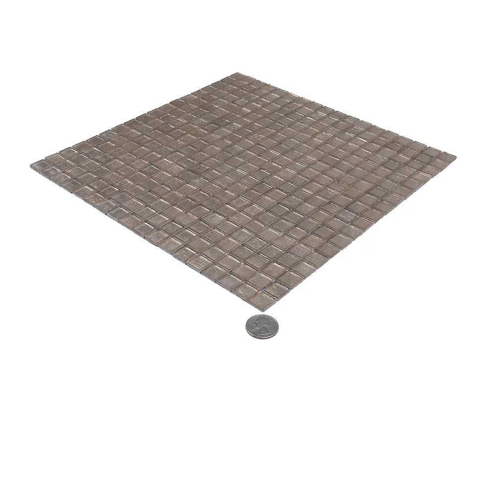 Satin Taupe Squares Glass Tile | Tile Club