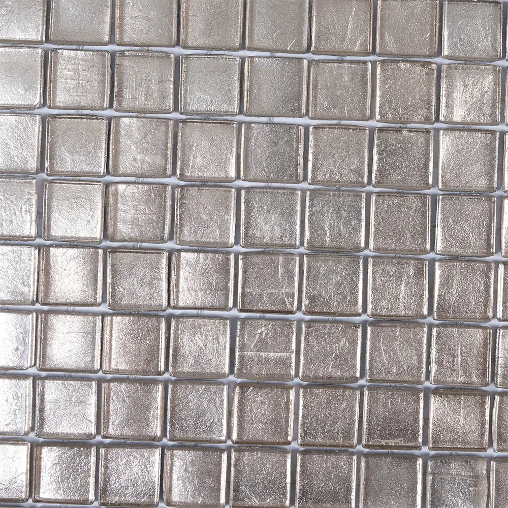 Satin Taupe Squares Glass Tile | Tile Club