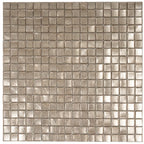 Satin Taupe Squares Glass Tile | Tile Club