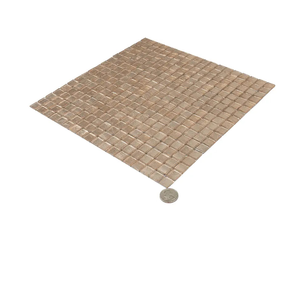Satin Taupe Squares Glass Tile | Tile Club