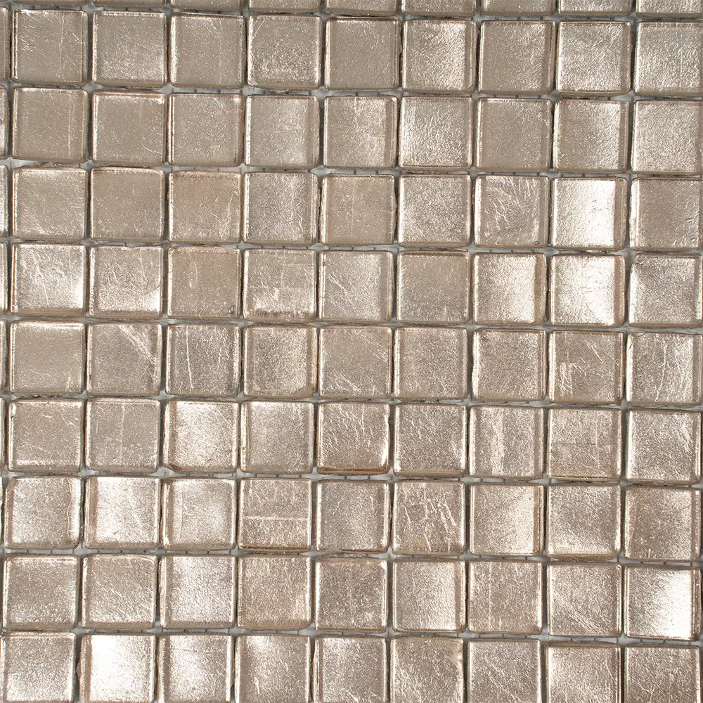 Satin Taupe Squares Glass Tile | Tile Club