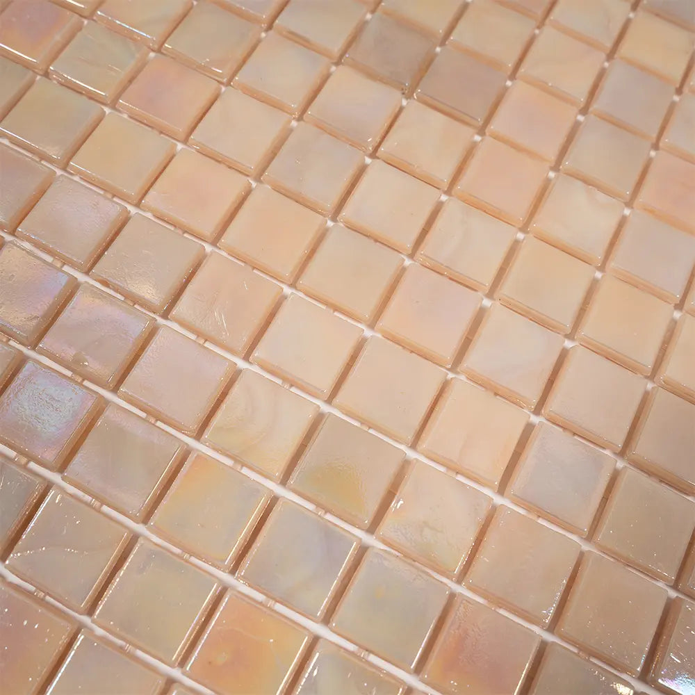 Peach Sunrise Glass Squares Tile | Tile Club