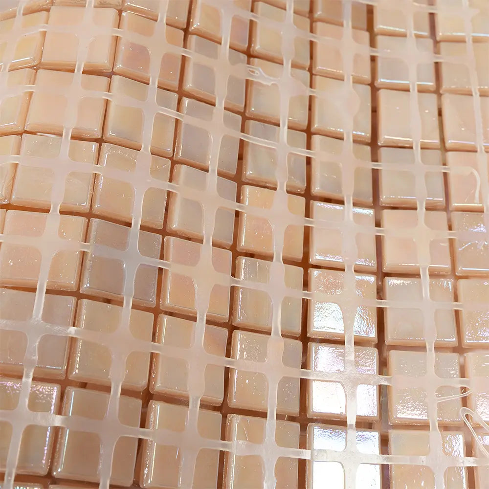 Peach Sunrise Glass Squares Tile | Tile Club