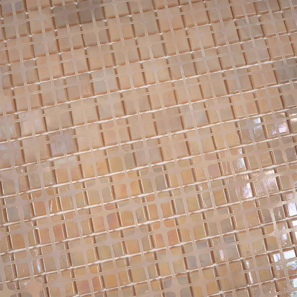 Peach Sunrise Glass Squares Tile | Tile Club