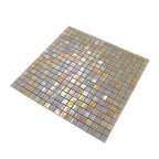 Amber Pearlescent Squares Glass Tile | Tile Club