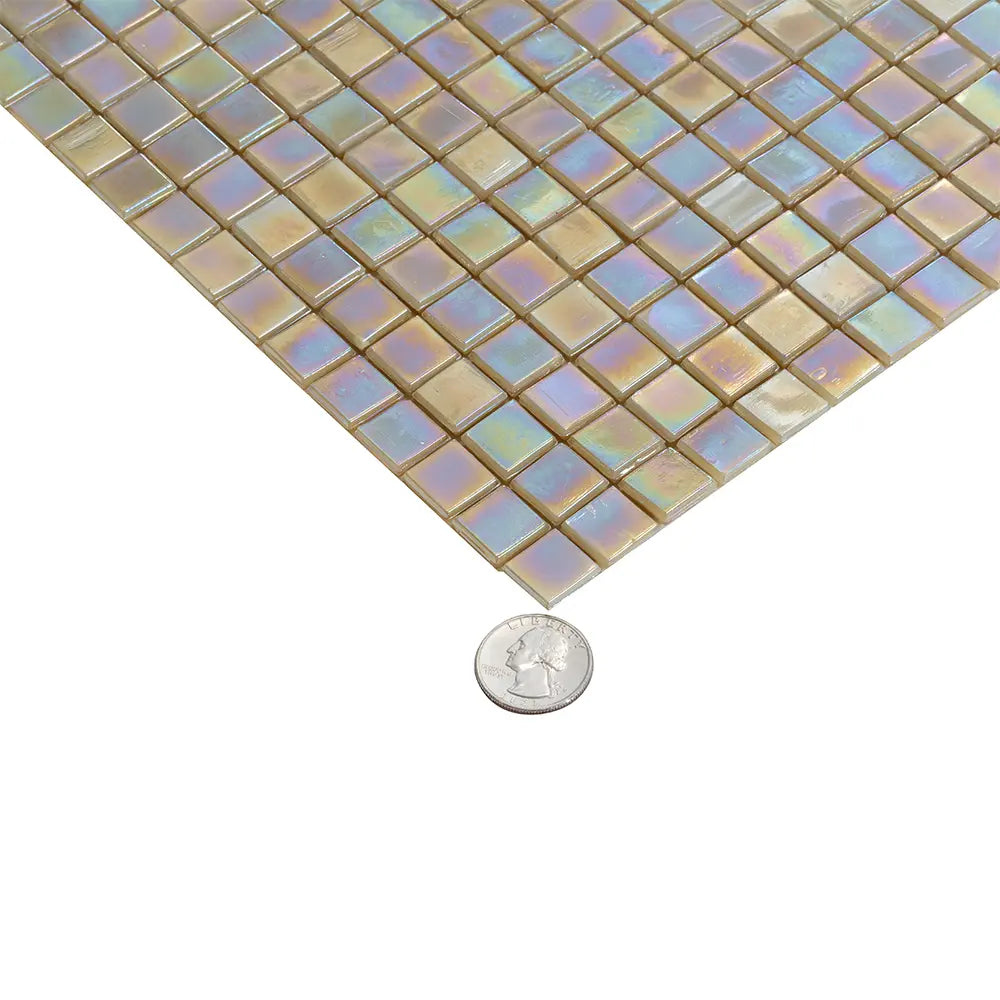 Amber Pearlescent Squares Glass Tile | Tile Club