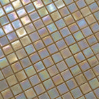 Amber Pearlescent Squares Glass Tile | Tile Club