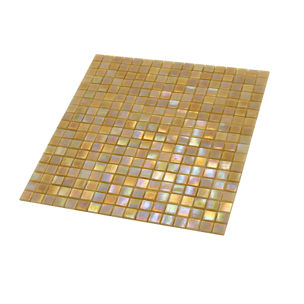 Amber Pearlescent Squares Glass Tile | Tile Club