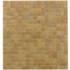 Amber Pearlescent Squares Glass Tile | Tile Club