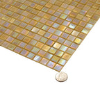 Amber Pearlescent Squares Glass Tile | Tile Club