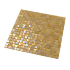 Amber Pearlescent Squares Glass Tile | Tile Club