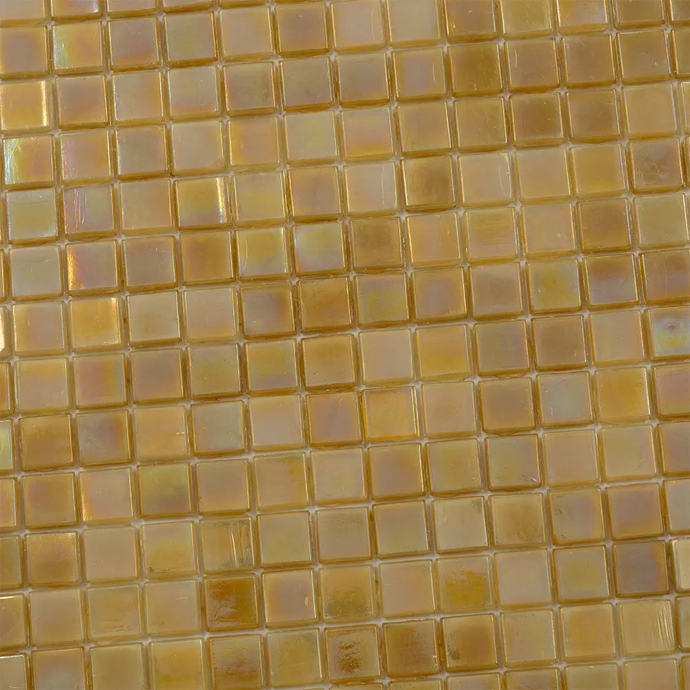 Amber Pearlescent Squares Glass Tile | Tile Club
