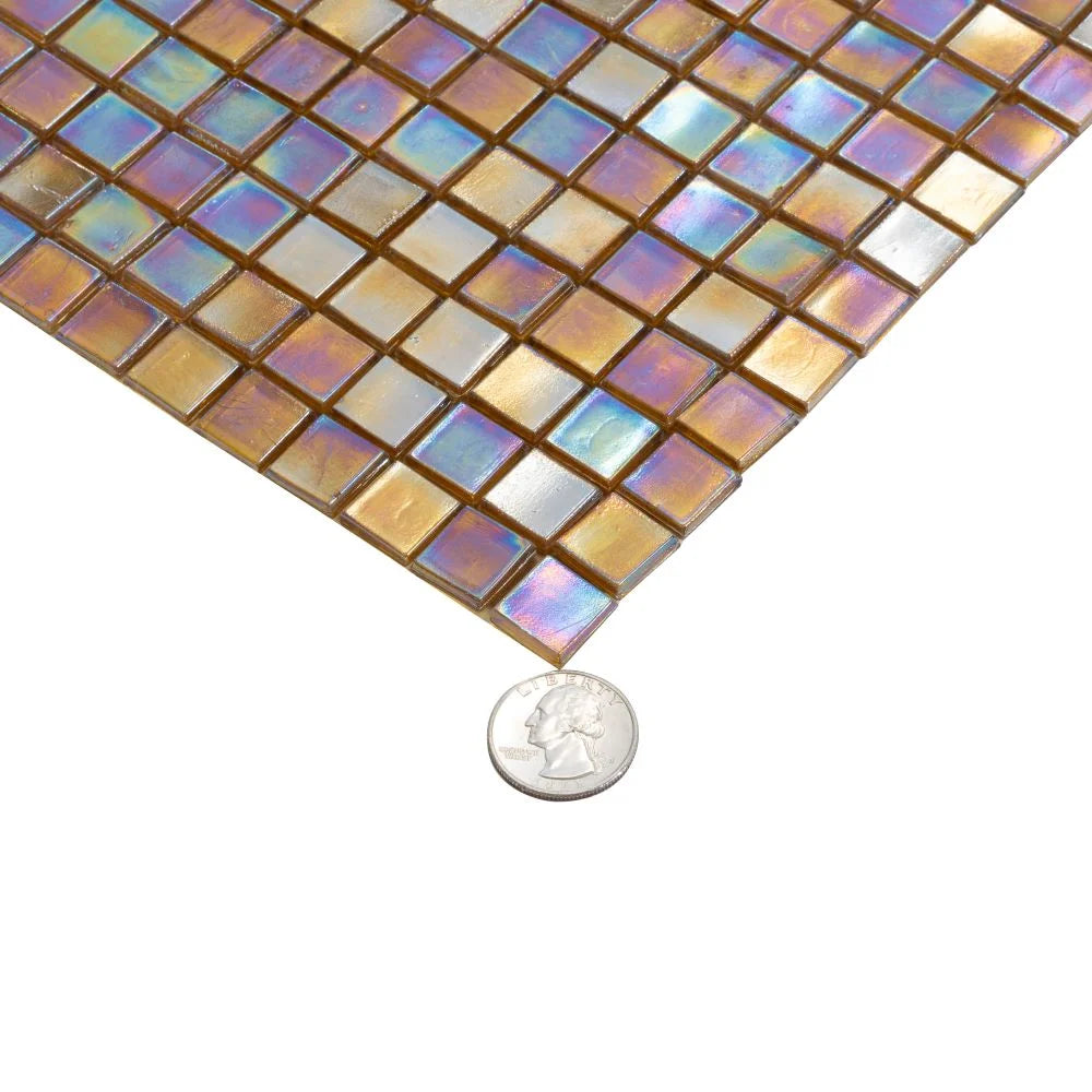 Topaz Pearlescent Squares Glass Tile | Tile Club