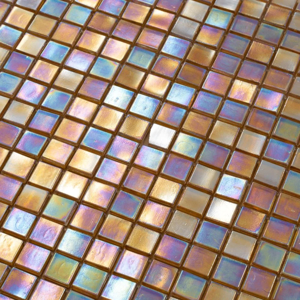 Topaz Pearlescent Squares Glass Tile | Tile Club