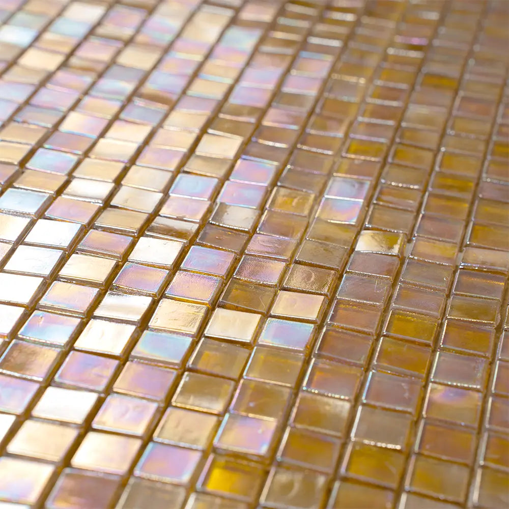 Topaz Pearlescent Squares Glass Tile