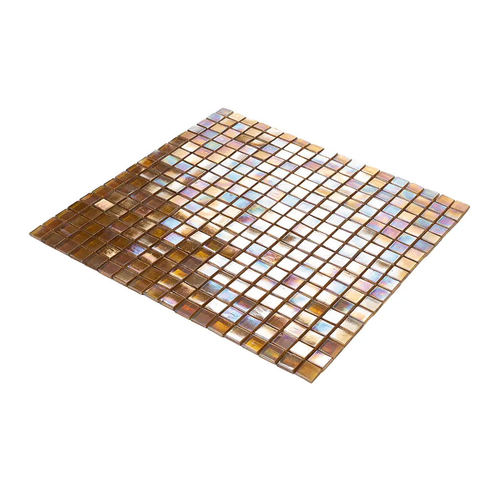Topaz Pearlescent Squares Glass Tile