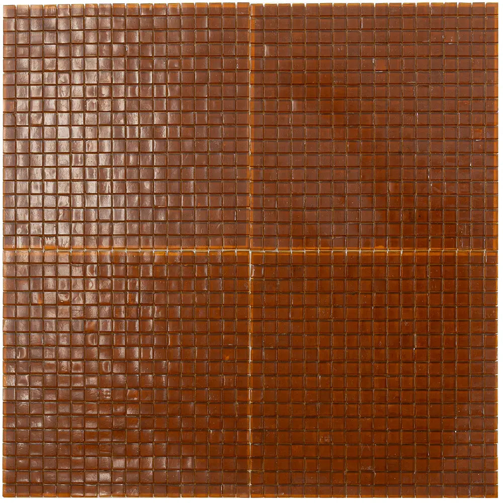 Golden Brown Squares Glass Tile | Tile Club