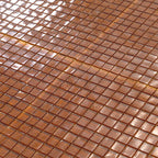 Golden Brown Squares Glass Tile | Tile Club