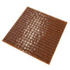 Golden Brown Squares Glass Tile | Tile Club