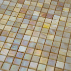 Alabaster Cream White Squares Glass Tile | Tile Club