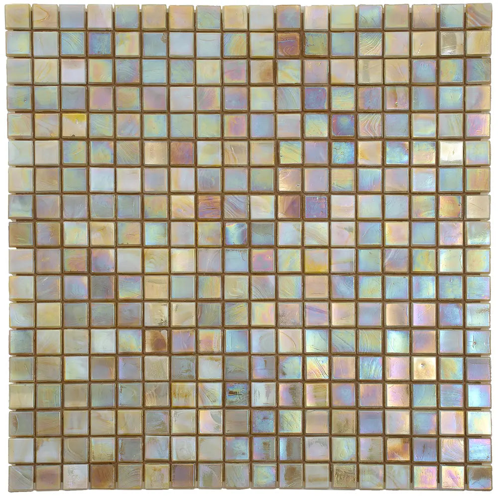 Alabaster Cream White Squares Glass Tile | Tile Club