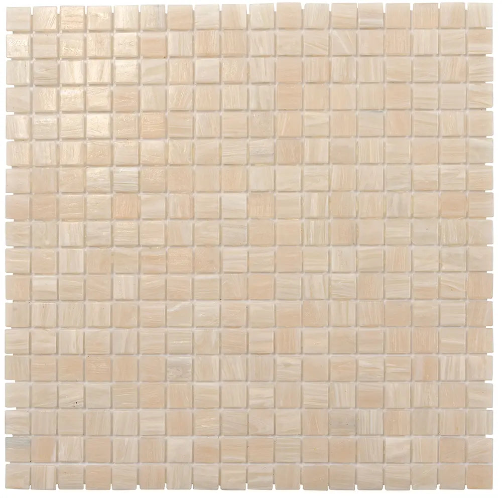 Alabaster Cream White Squares Glass Tile | Tile Club