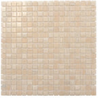 Alabaster Cream White Squares Glass Tile | Tile Club