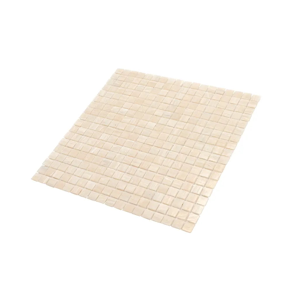 Alabaster Cream White Squares Glass Tile | Tile Club