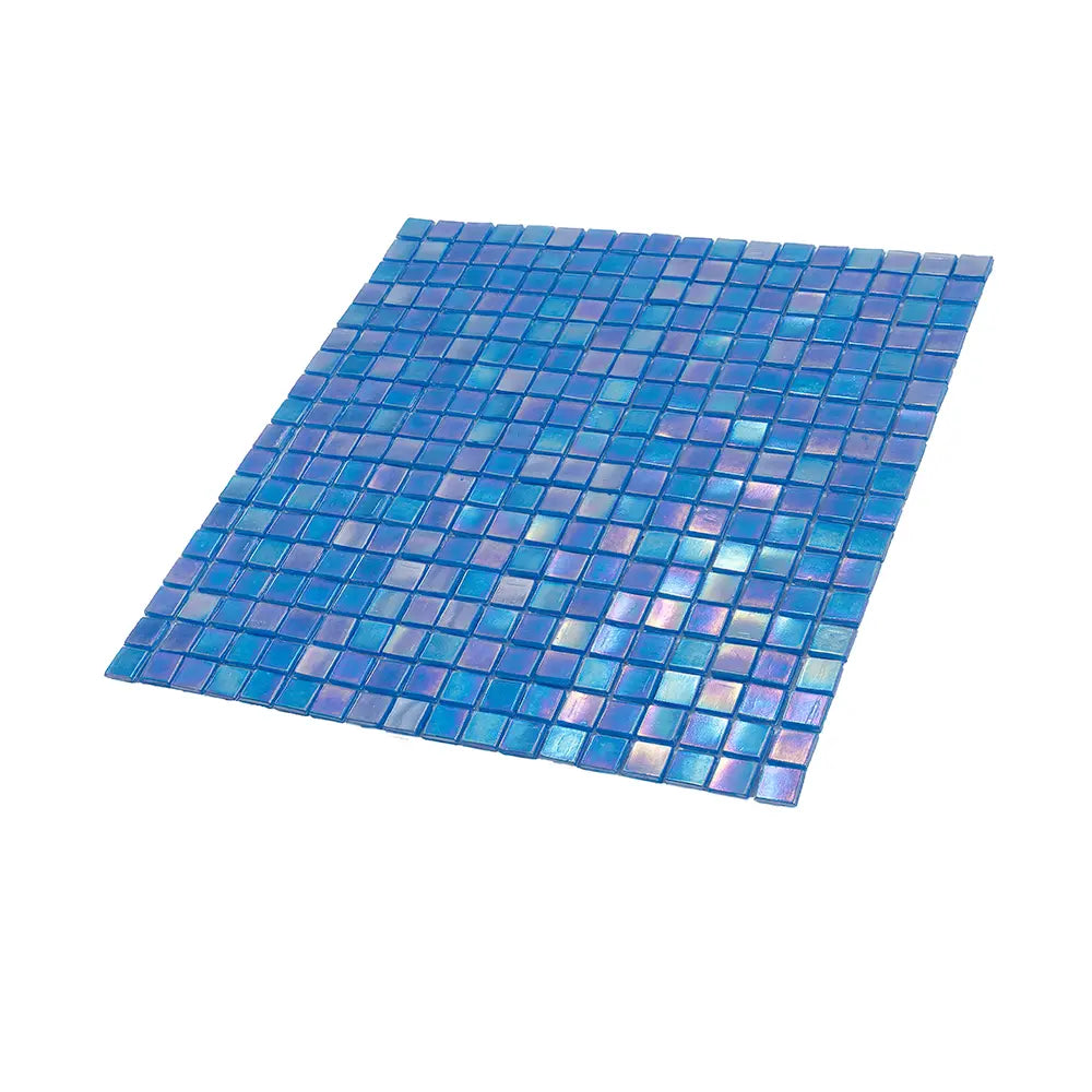 Pearlescent Sapphire Blue Squares Glass Tile | Tile Club