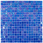 Iridescent Blue Glass Mosaic Tile | Tile Club