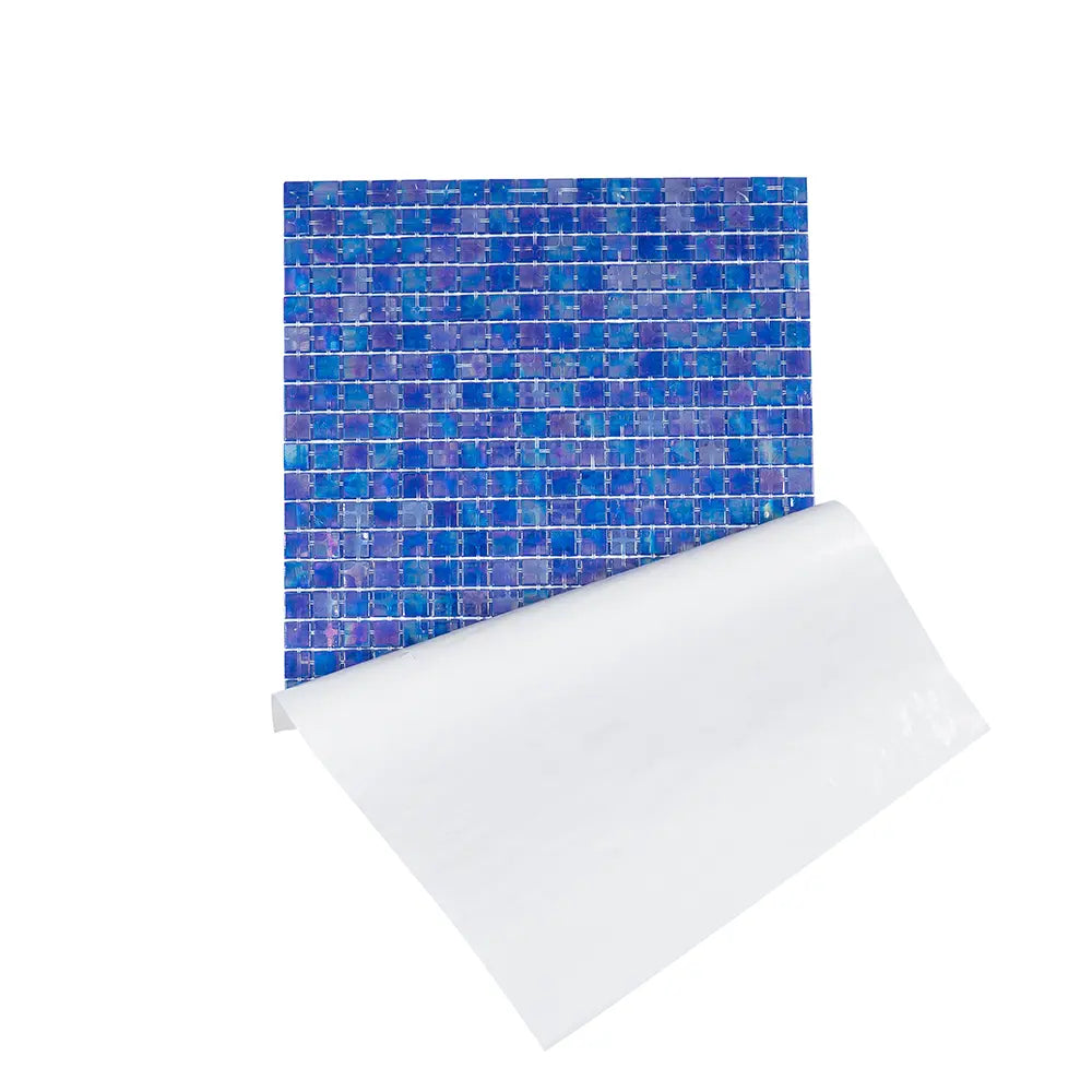 Iridescent Blue Glass Mosaic Tile | Tile Club