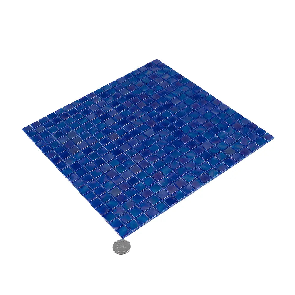 Iridescent Blue Glass Mosaic Tile | Tile Club