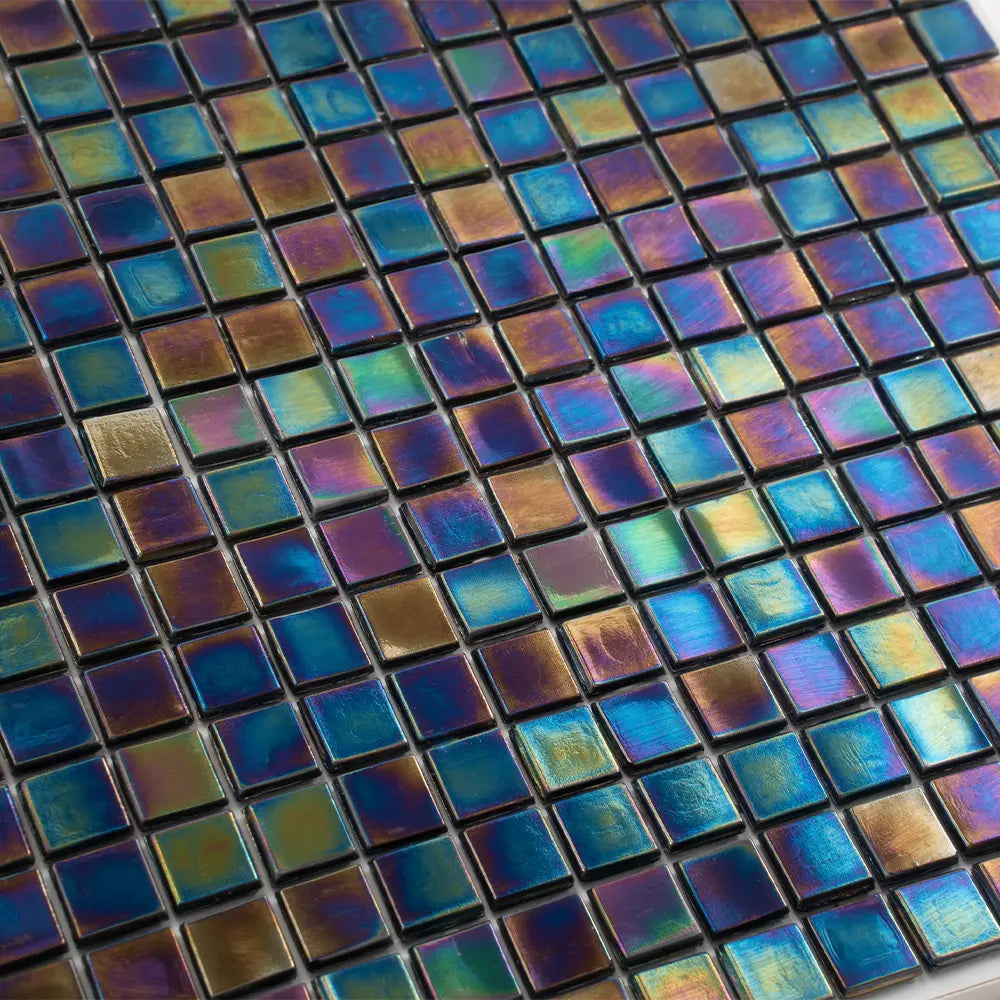 Deep Pearl Squares Glass Tile | Tile Club