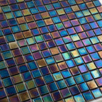 Deep Pearl Squares Glass Tile | Tile Club