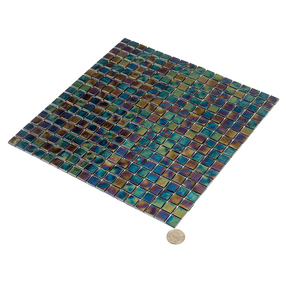 Deep Pearl Squares Glass Tile | Tile Club