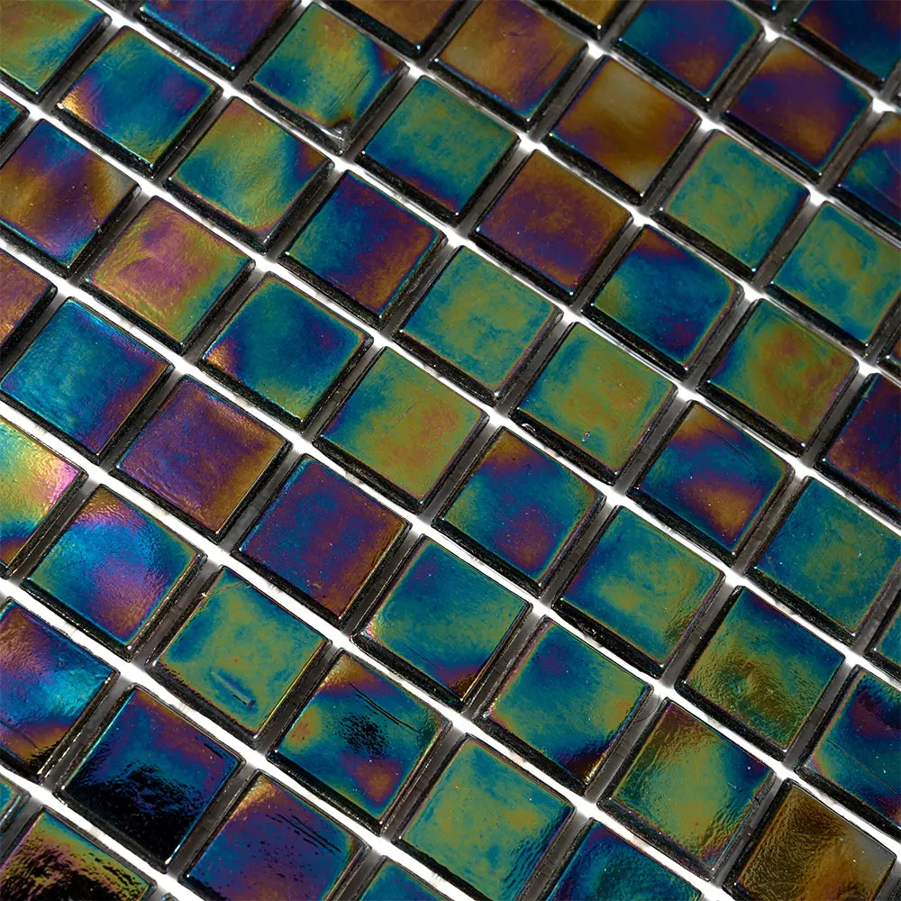Deep Pearl Squares Glass Tile | Tile Club