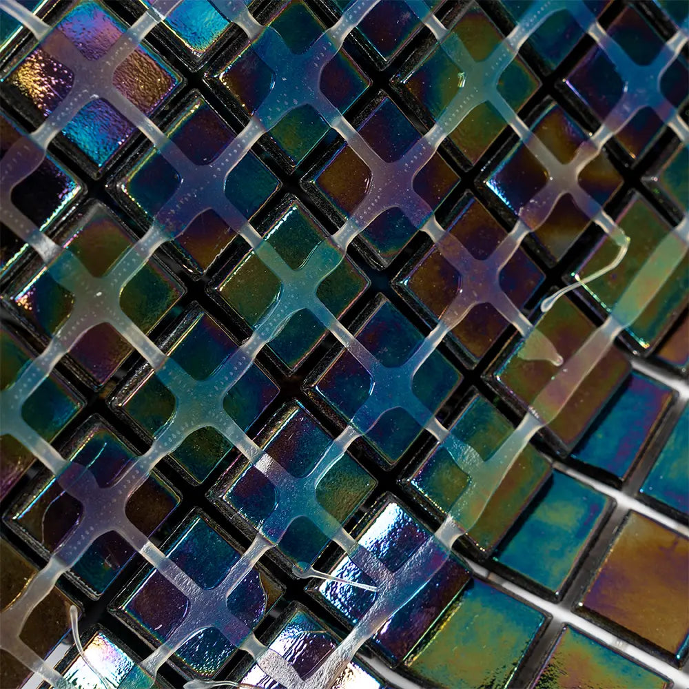 Deep Pearl Squares Glass Tile | Tile Club