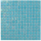 Pearly Ocean Blue Squares Glass Pool Tile | Tile Club