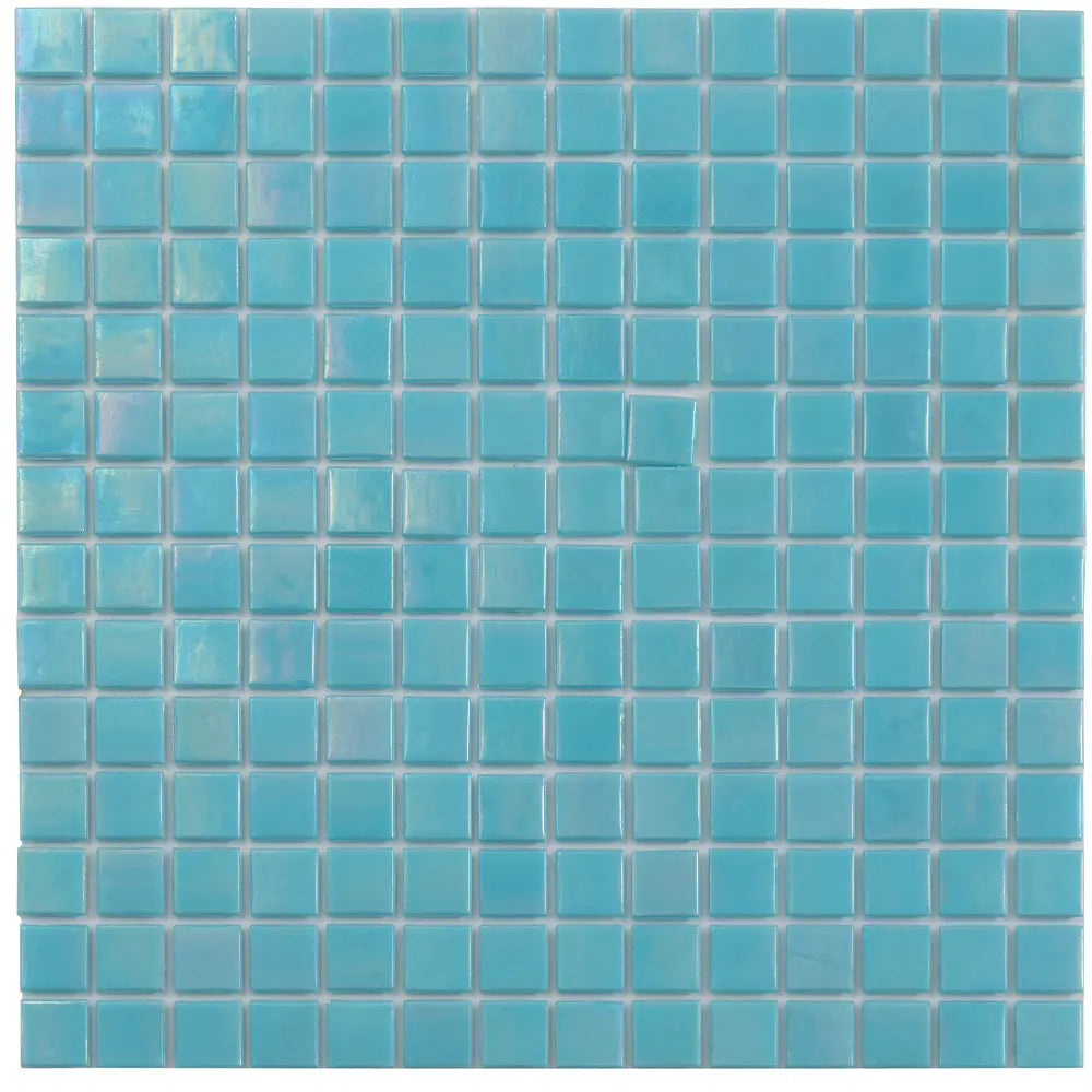 Pearly Ocean Blue Squares Glass Pool Tile | Tile Club