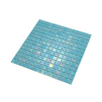 Pearly Ocean Blue Squares Glass Pool Tile | Tile Club
