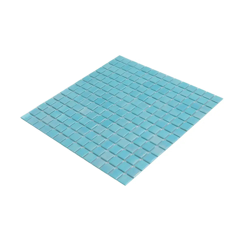 Pearly Ocean Blue Squares Glass Pool Tile | Tile Club