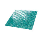 Lake Blue Mixed Squares Glass Tile | Tile Club