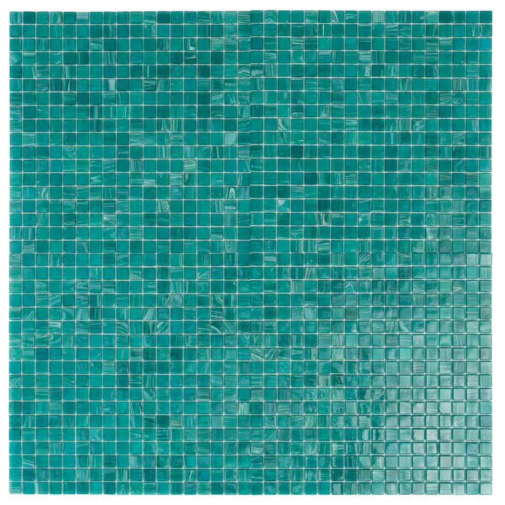 Lake Blue Mixed Squares Glass Tile | Tile Club