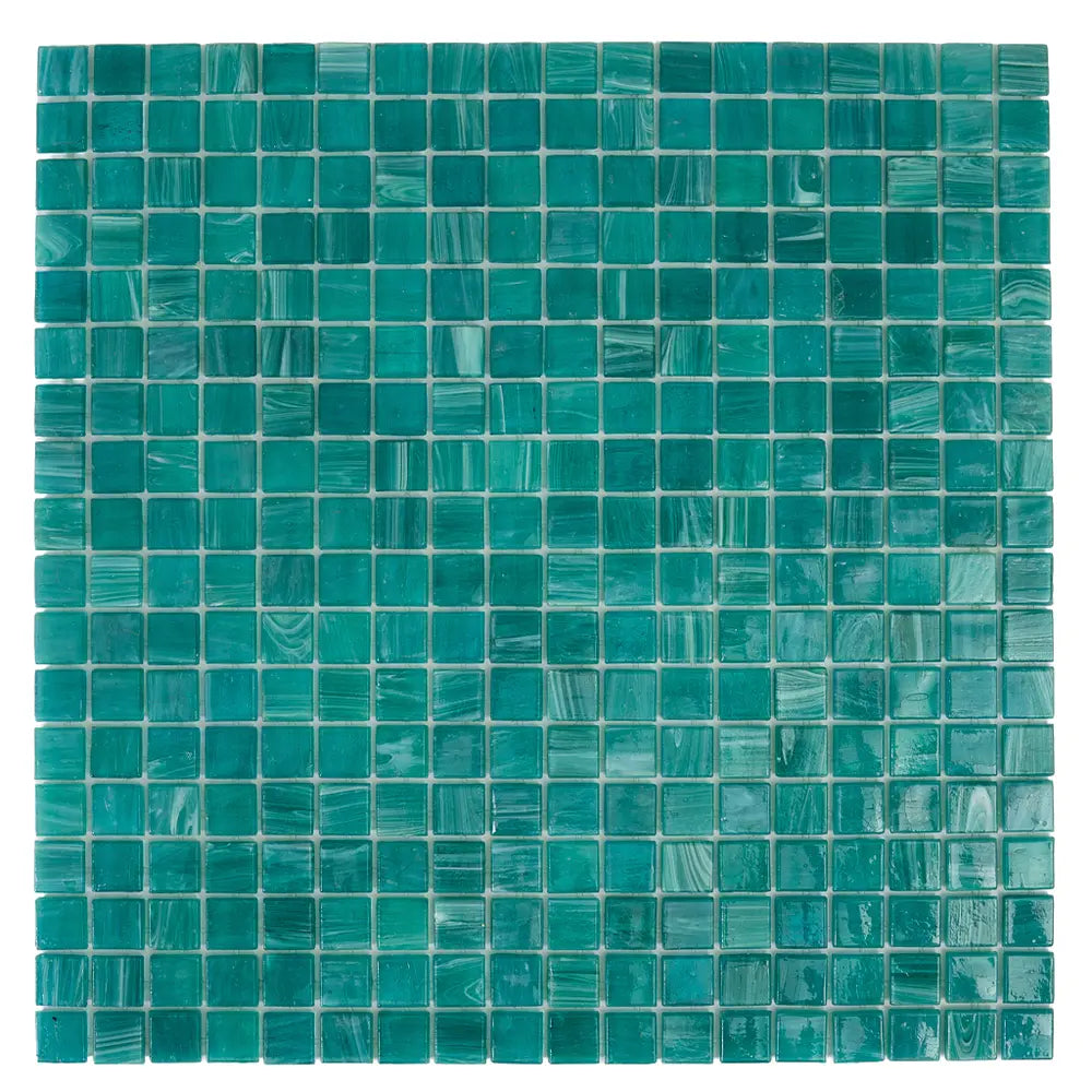 Lake Blue Mixed Squares Glass Tile | Tile Club